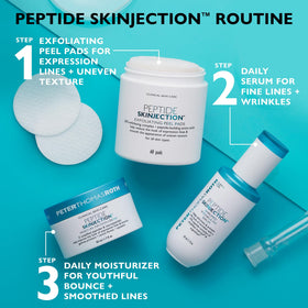 Peter Thomas Roth pads staged on bathroom counter for routine