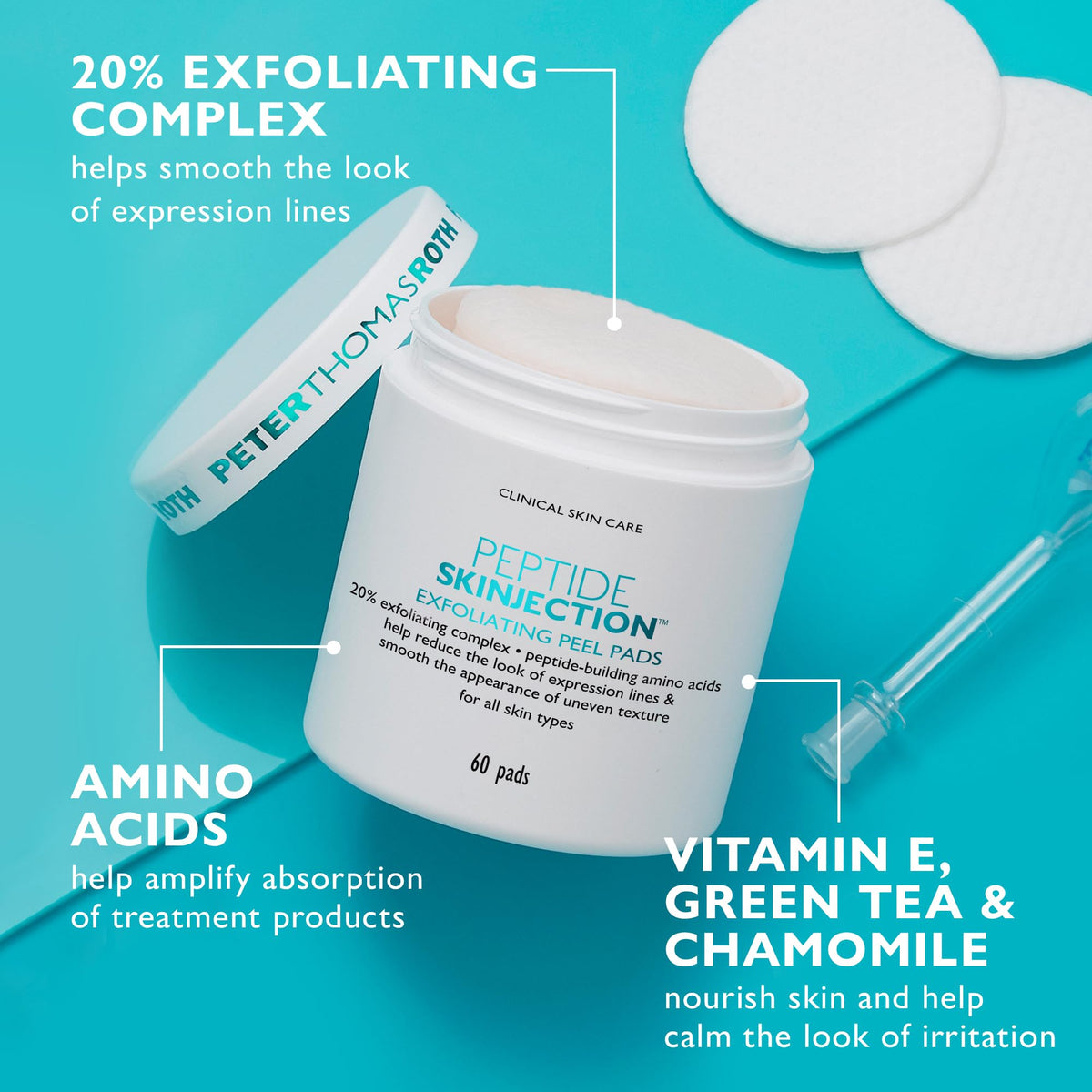 Peter Thomas Roth pad in hand demonstrating easy, mess-free use