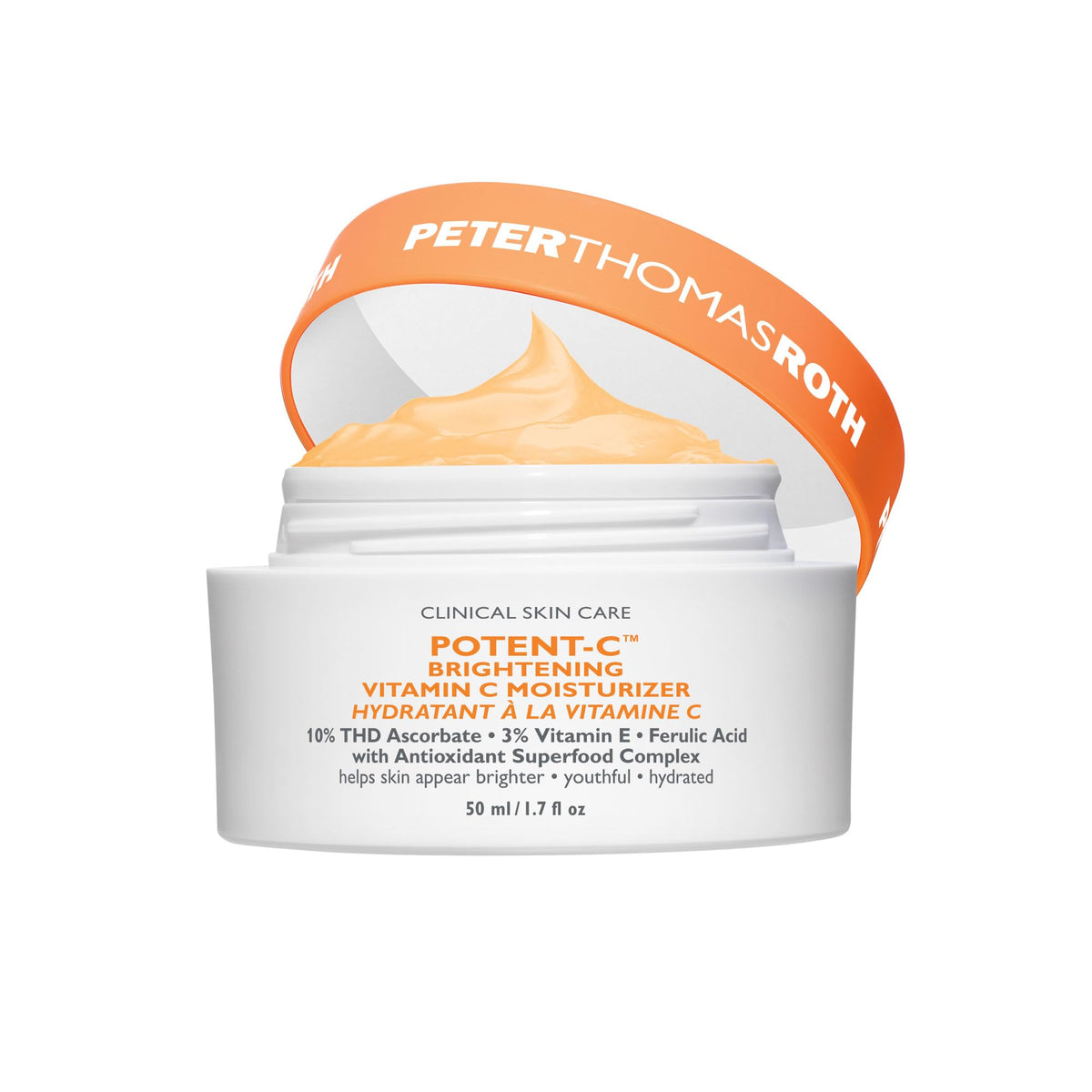 Peter Thomas Roth front jar view showing brightening moisturizer benefit