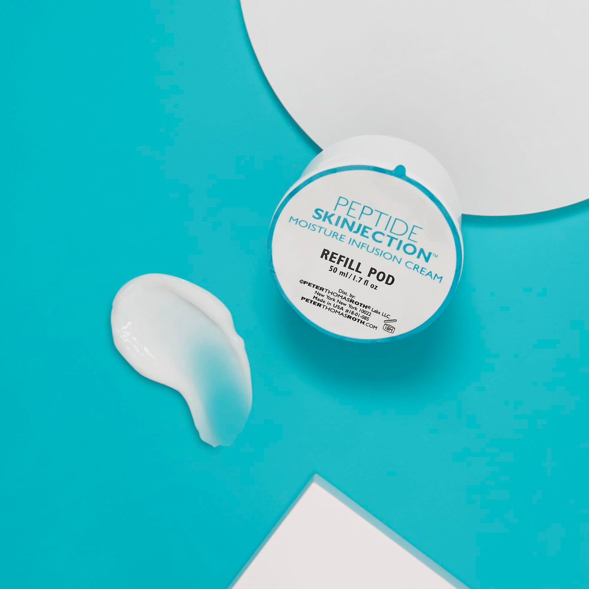 Peter Thomas Roth refill pod nozzle close-up for easy refill benefit
