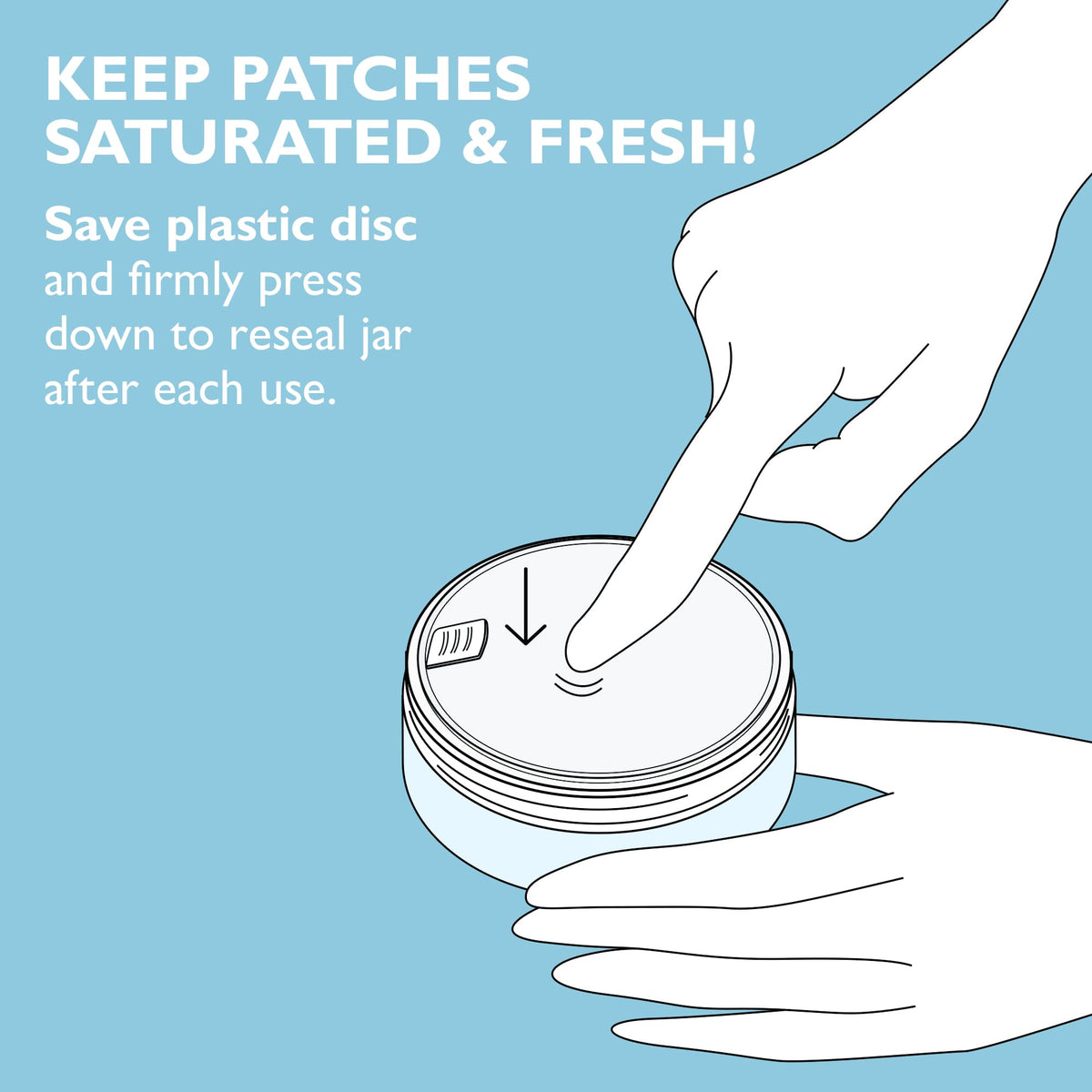 Peter Thomas Roth patches held in hand for size and scale