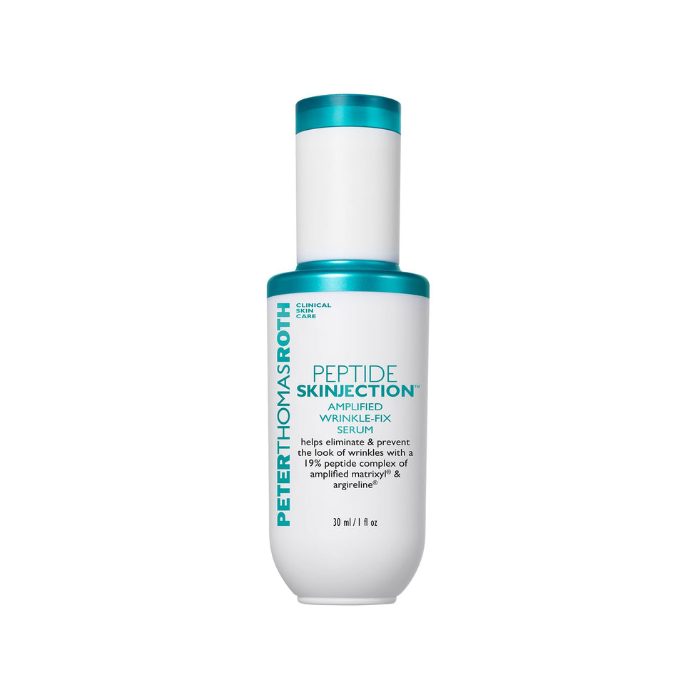 Peter Thomas Roth front packaging showing refillable peptide serum for visible wrinkle reduction