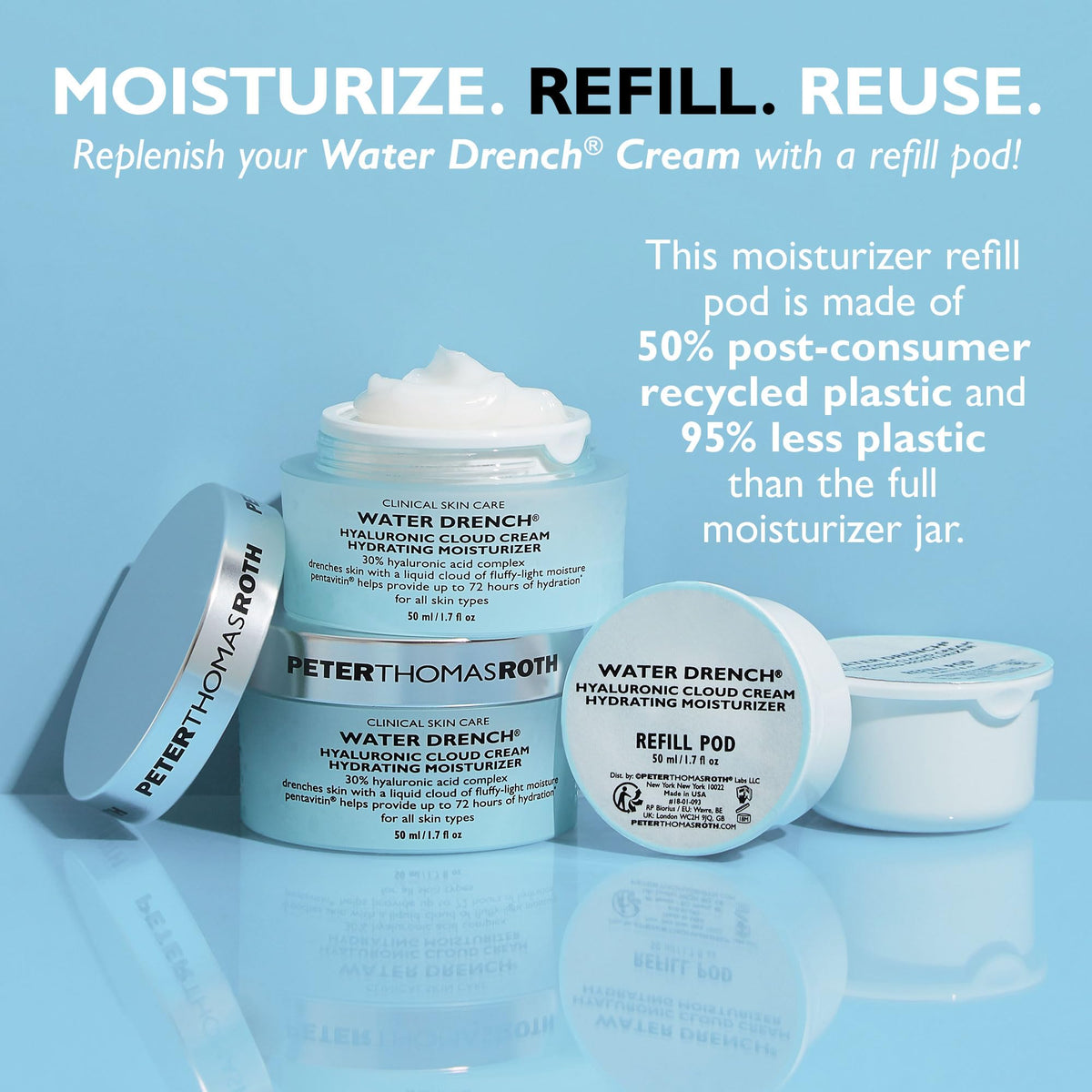 Peter Thomas Roth packaging and refill cartridge illustrating waste reduction