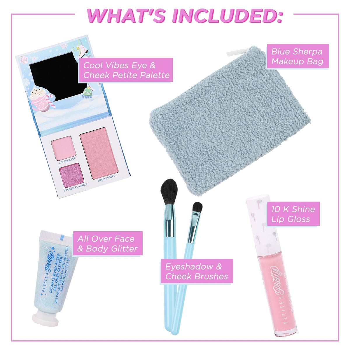 Petite 'N Pretty Cool Vibes palette open showing blendable eye and cheek shades