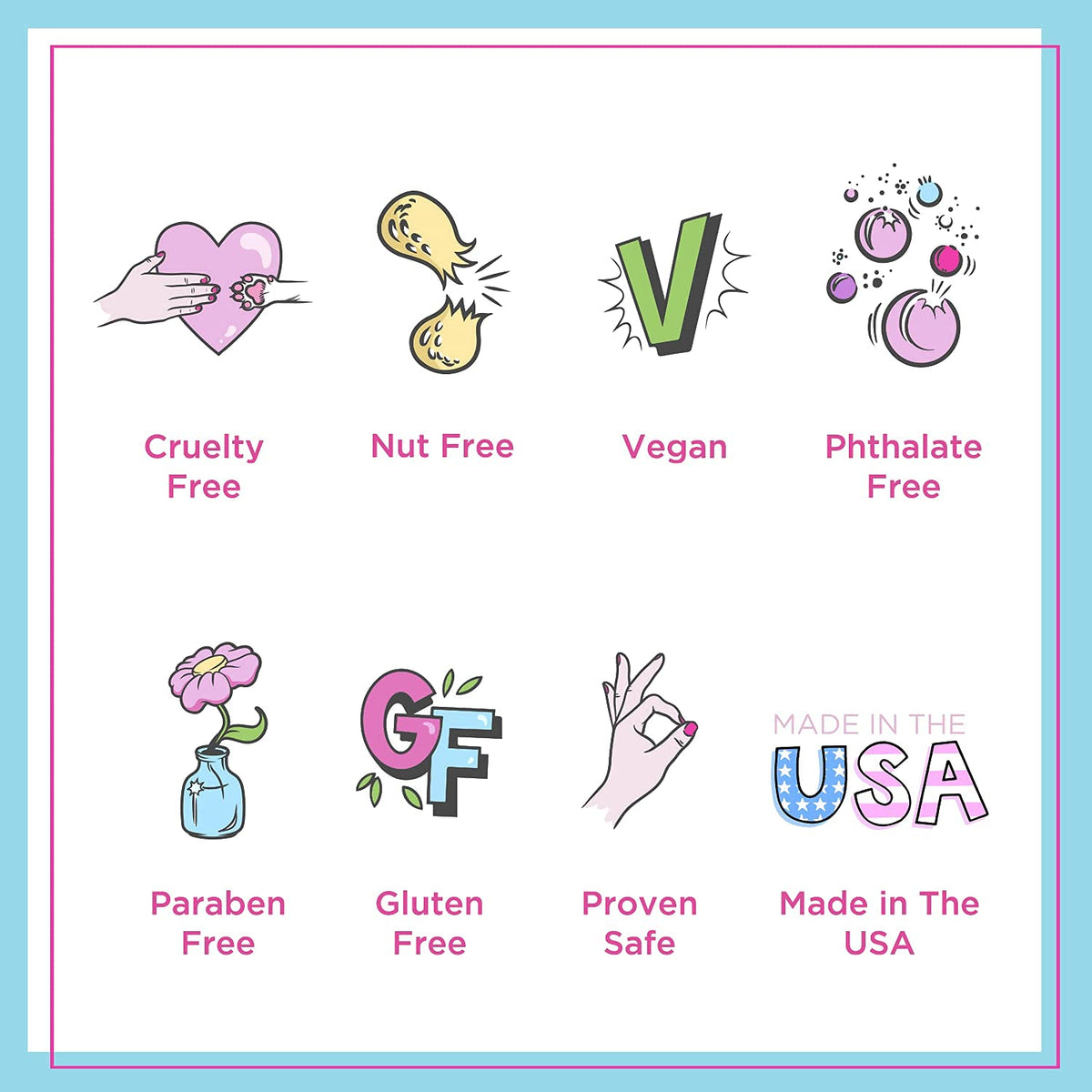 Petite 'N Pretty label close-up showing clean-beauty claims and ingredient clarity