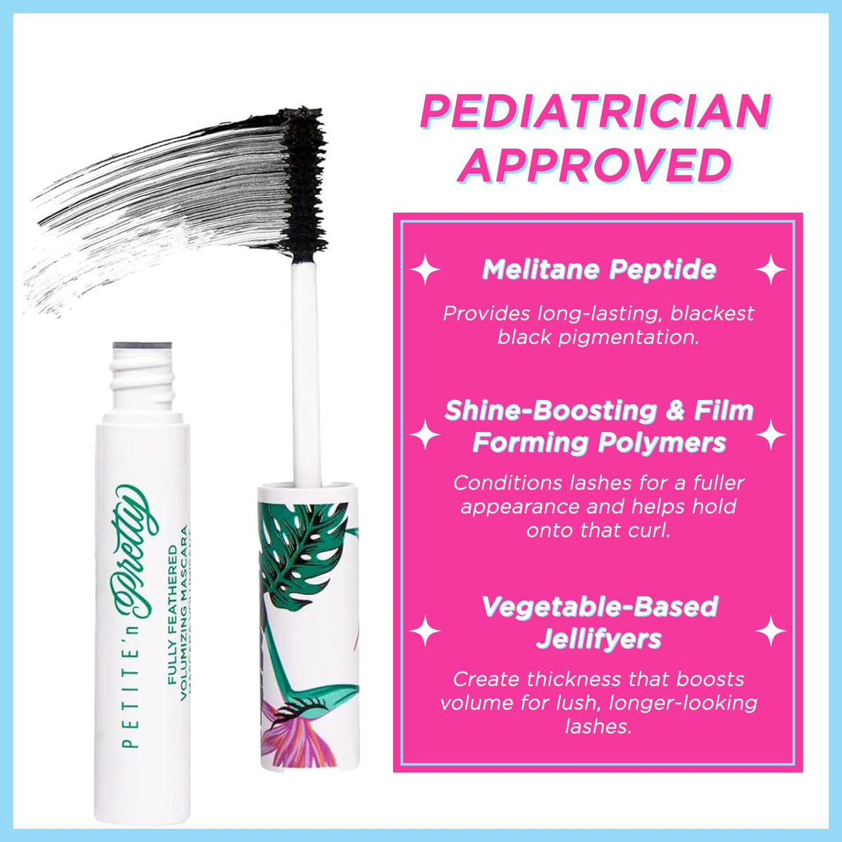 Petite 'n Pretty before and after lashes showing fuller natural-looking lashes benefit