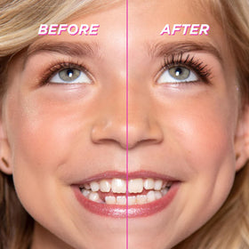 Petite 'n Pretty mascara texture swipe showing creamy formula for smooth even coats benefit