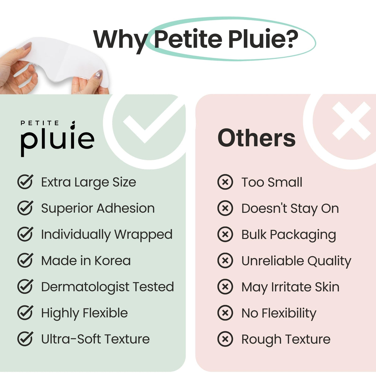 PETITE PLUIE close-up of hydrogel texture demonstrating soft elasticity