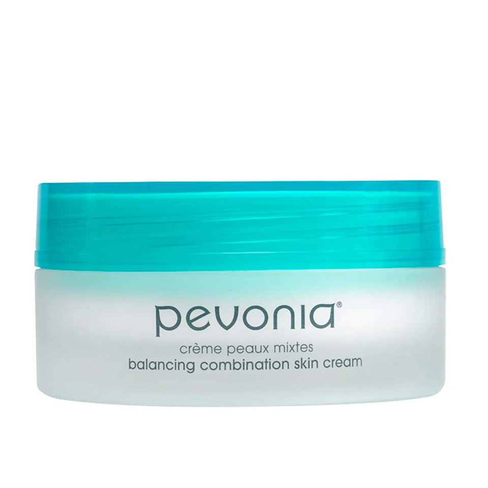 Pevonia front packaging showing jar balances oil and hydrates
