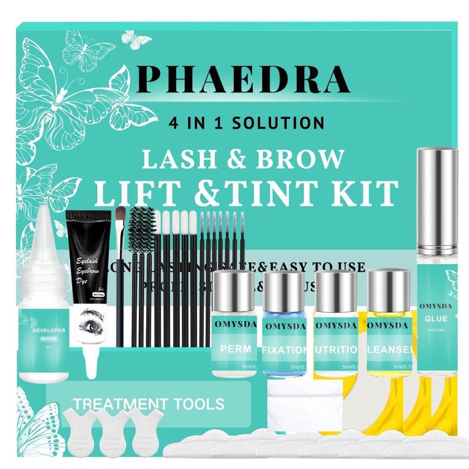 Phaedra front packaging showing complete lash and brow kit benefits