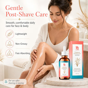 PHANSTA applied to upper lip area illustrating gentle post-shave soothing effect