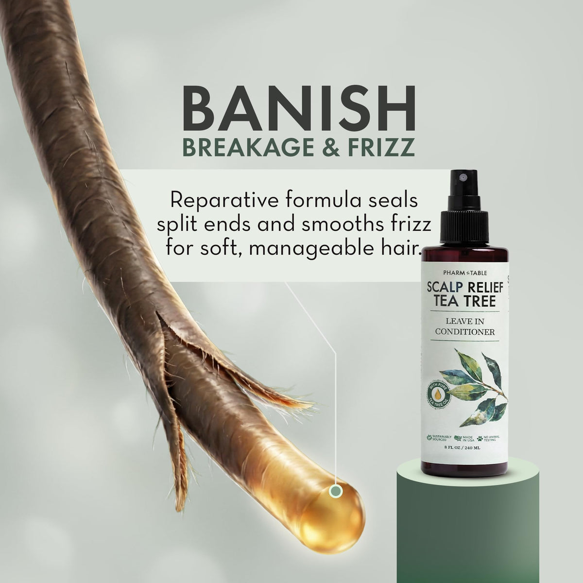 PHARM TO TABLE hair detangling before and after for smoother strands