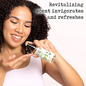PHARM TO TABLE applying oil to scalp with fingertips for soothing relief