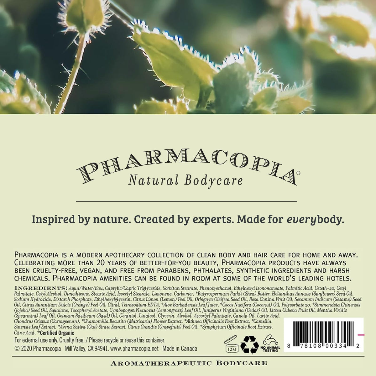 Pharmacopia verbena shampoo lifestyle bathroom setting showing relaxing routine