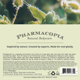Pharmacopia verbena shampoo lifestyle bathroom setting showing relaxing routine