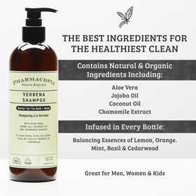 Pharmacopia verbena shampoo texture pouring from cap highlighting creamy gel