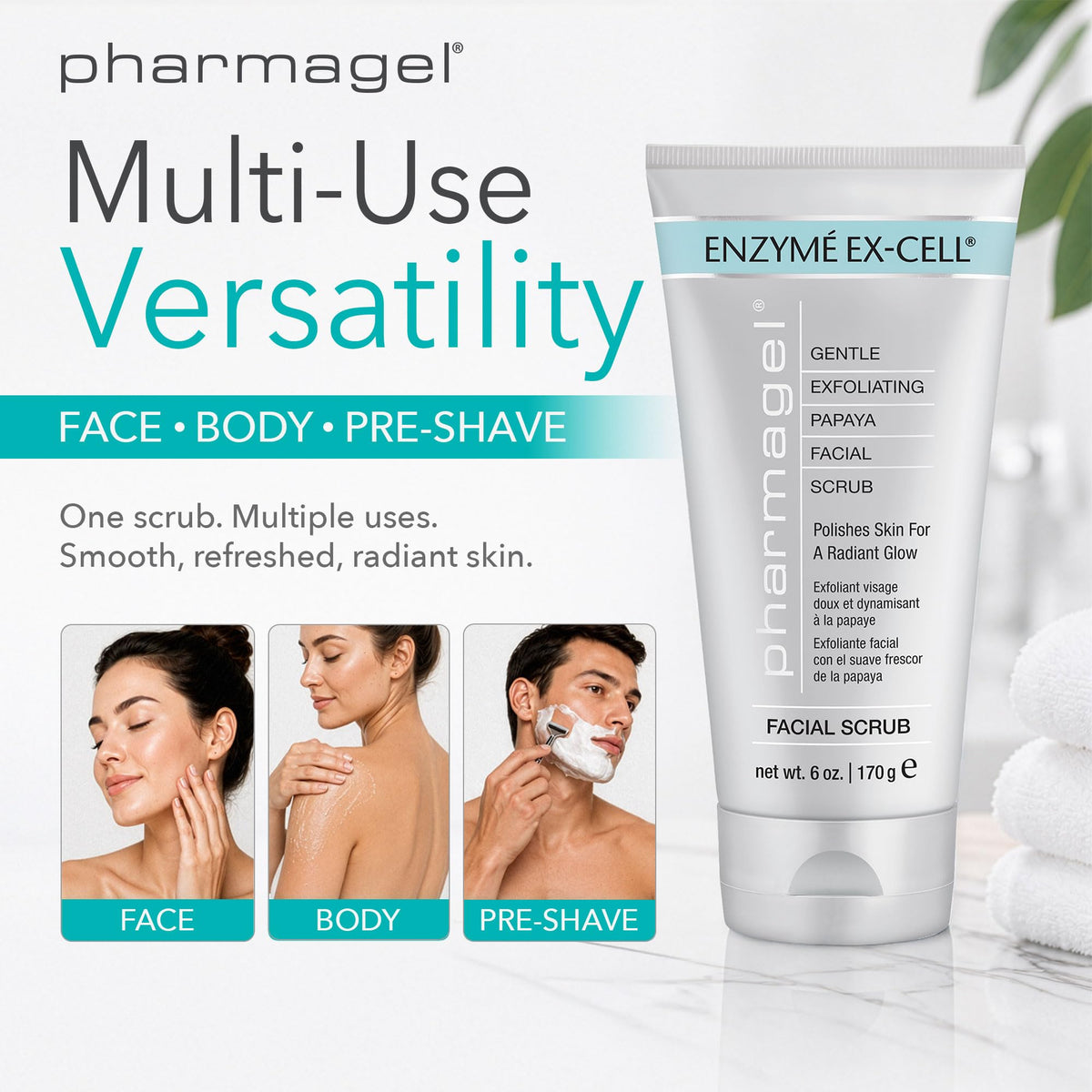 Pharmagel on bathroom shelf suggesting daily routine and calming ritual