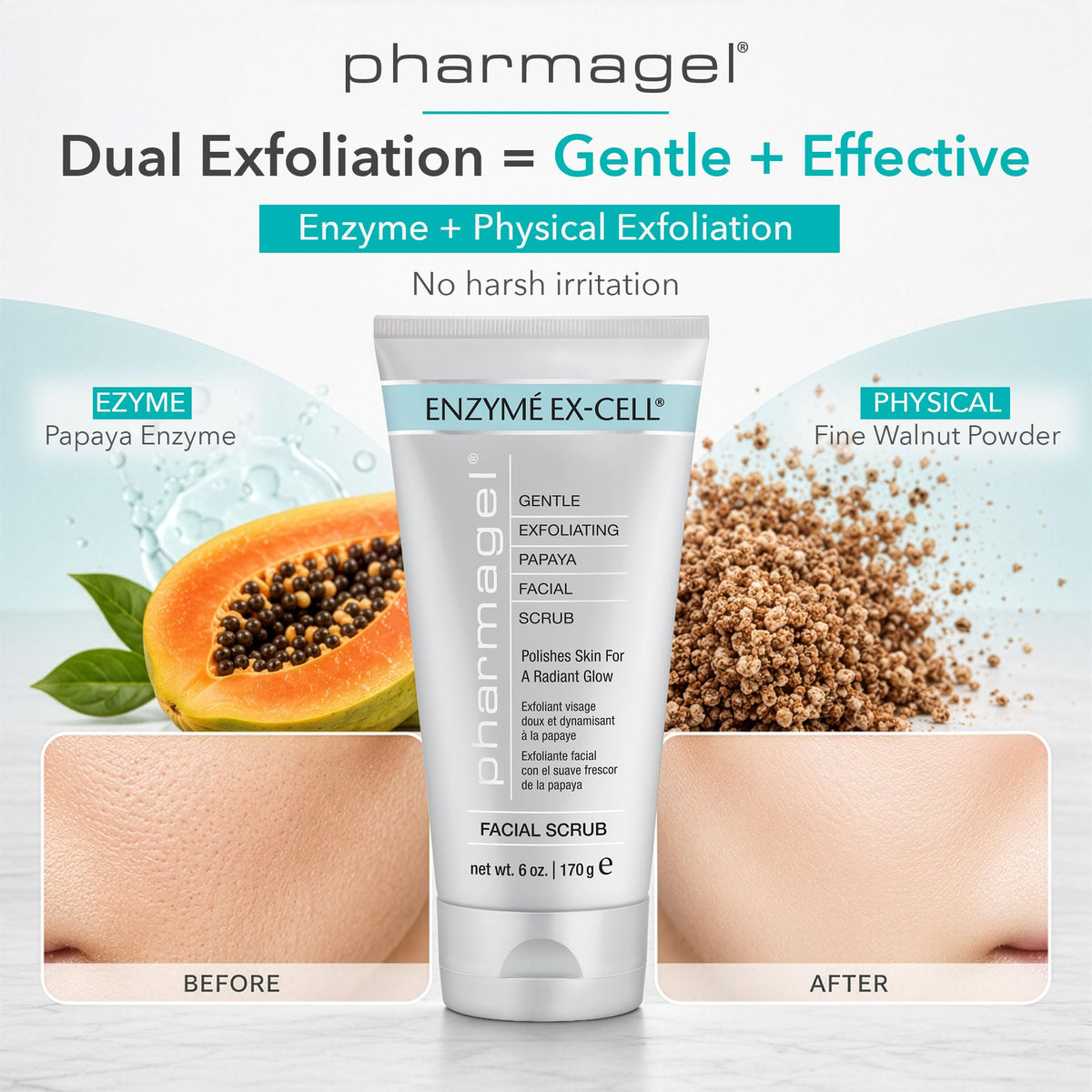 Pharmagel texture close-up revealing fine walnut particles and creamy base