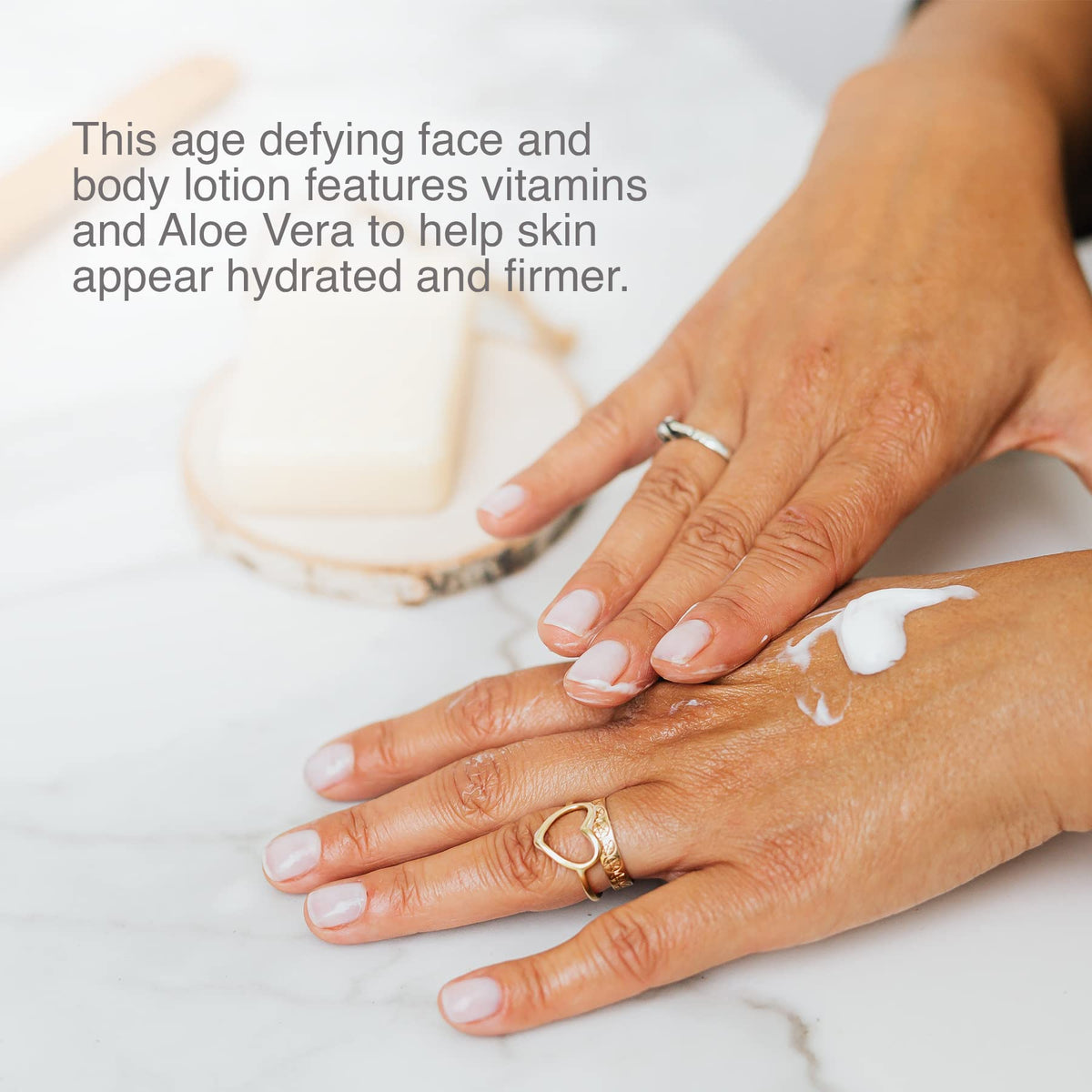 Pharmagel Firma Derm applied on hand demonstrating smooth hydration and quick absorption