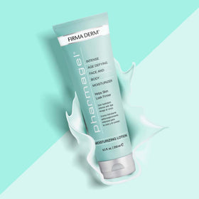Pharmagel Firma Derm bottle beside a ruler size comparison of the 8.5 fl oz product