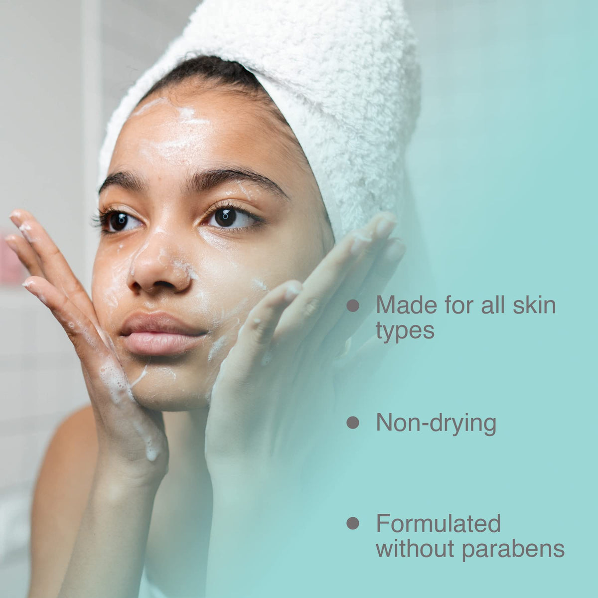 Pharmagel being applied to face during cleansing to remove makeup and hydrate