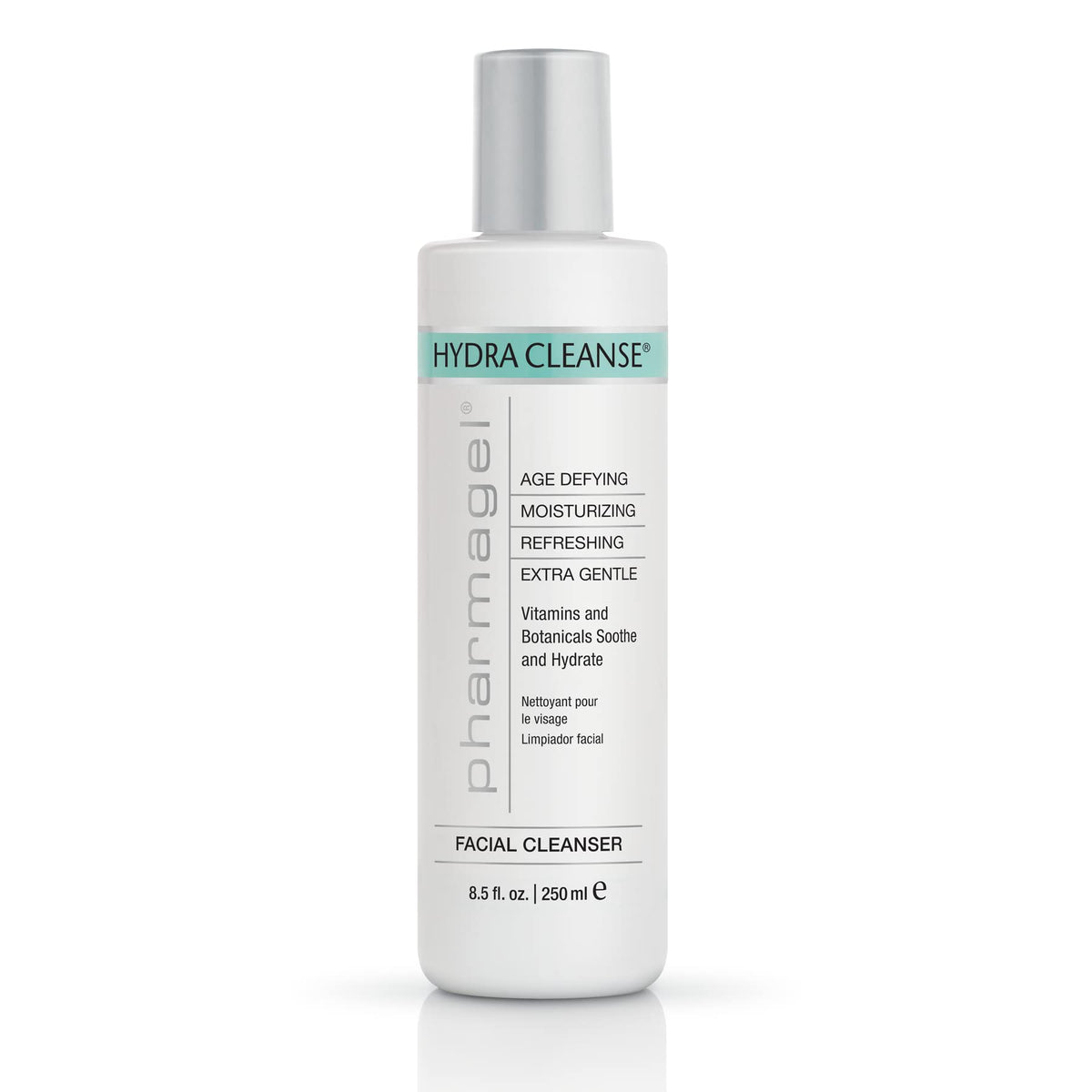 Pharmagel front packaging showing bottle and product name, clear brand hydration benefit