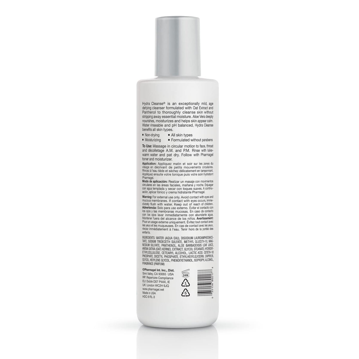 Pharmagel label close-up and pump showing instructions and ingredient focus for gentleness