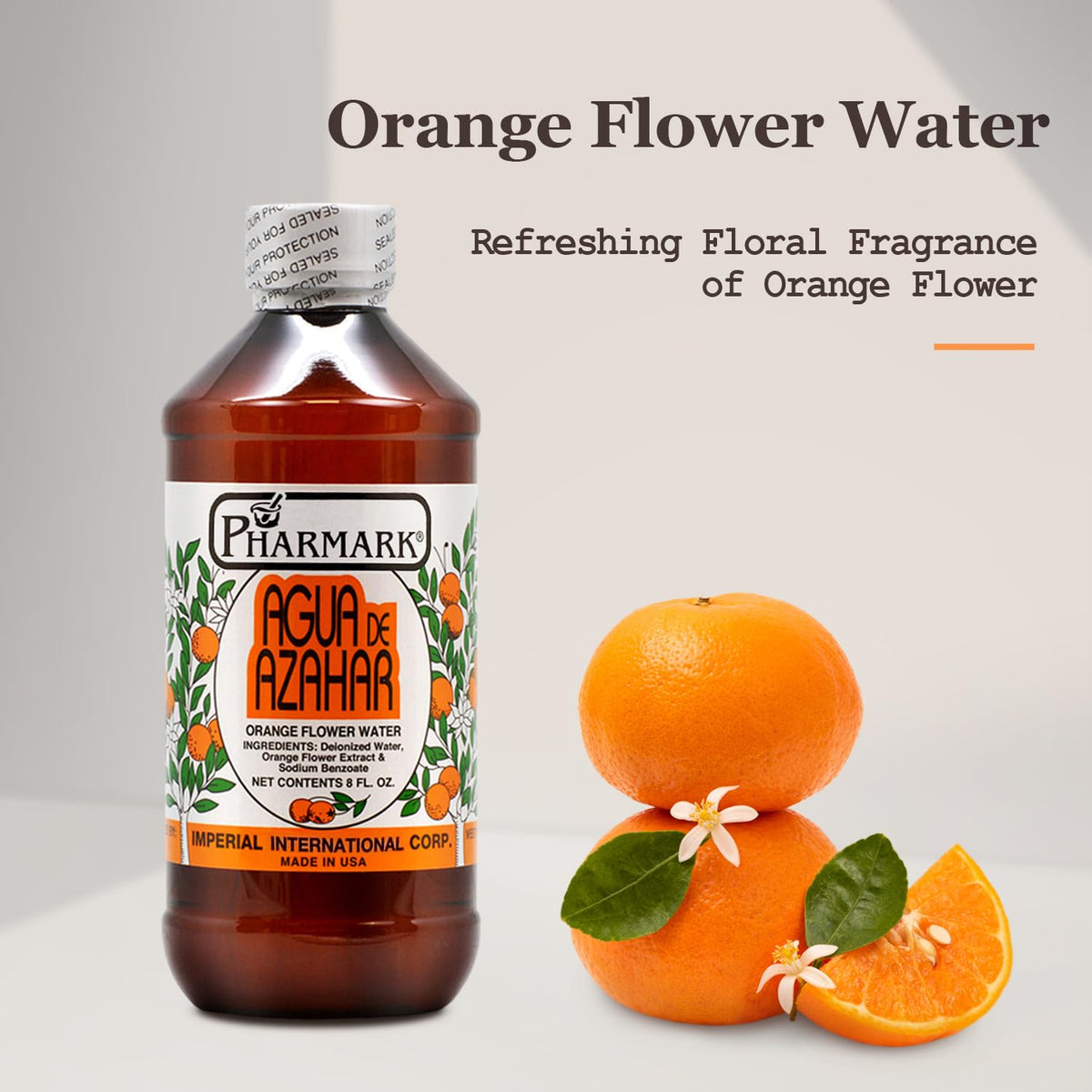 Pharmark bottle close-up label highlighting natural distillate benefit