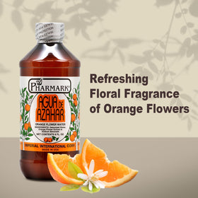 Pharmark bottle with bitter orange blossoms showing botanical source benefit