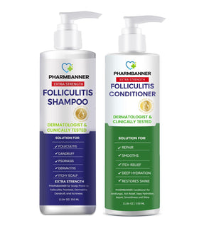 PHARMBANNER front packaging showing both shampoo and conditioner for medicated scalp care