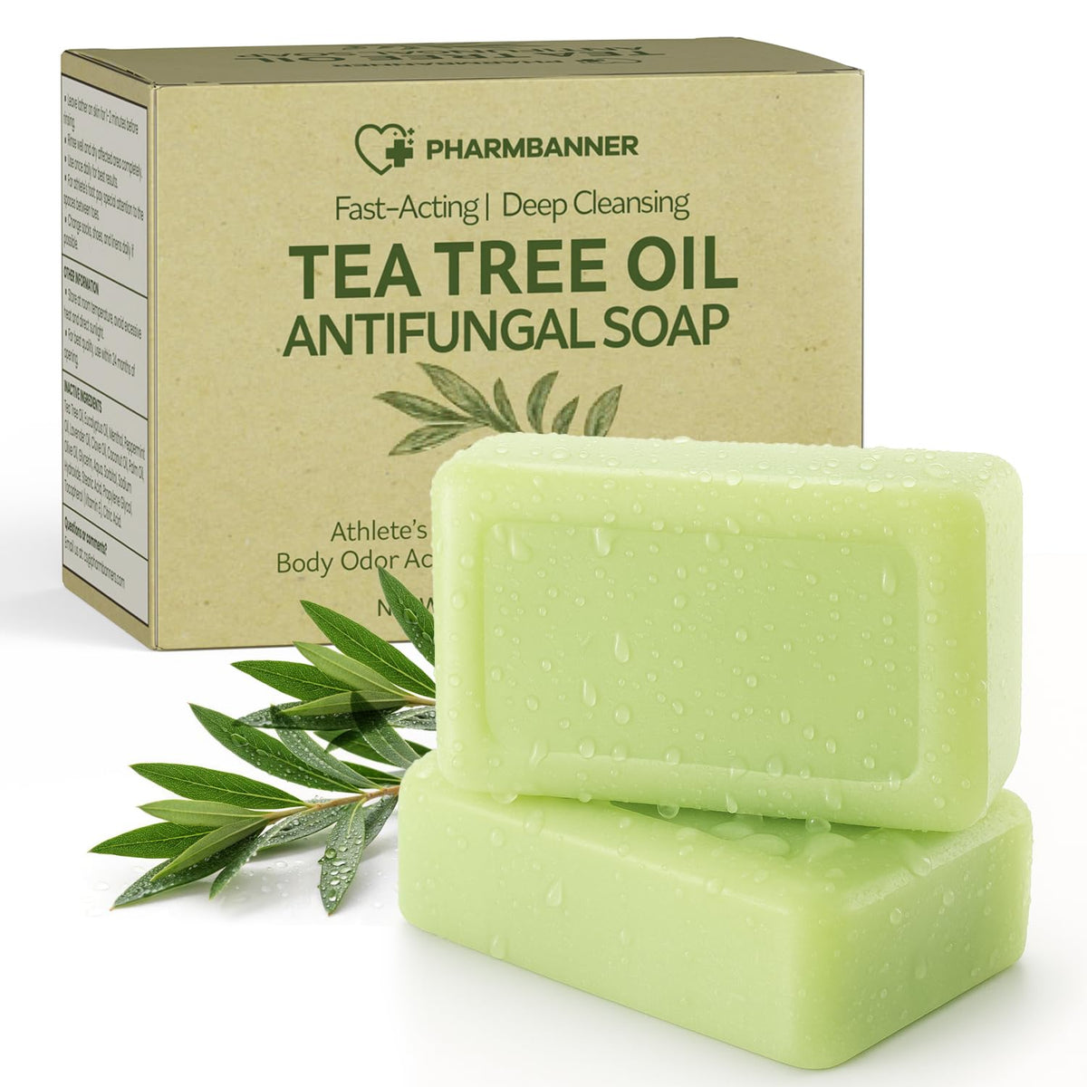 PHARMBANNER front packaging showing two 4.1 oz antifungal bars for treatment