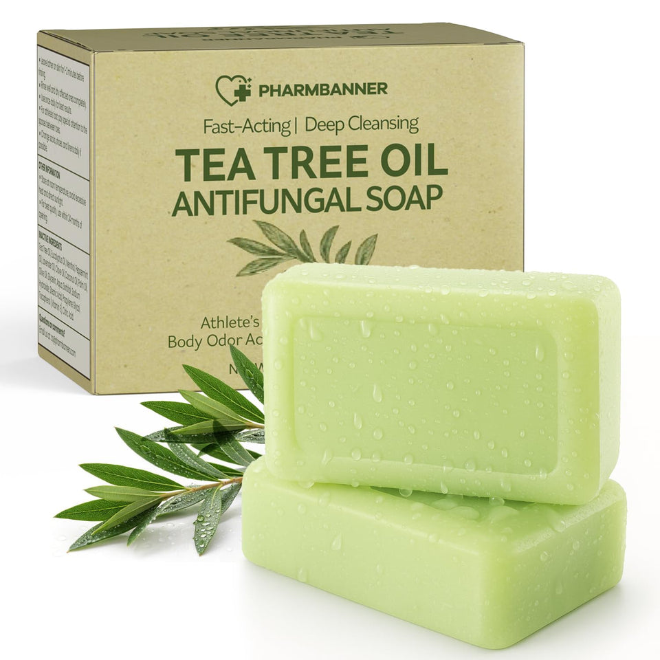 PHARMBANNER front packaging showing two 4.1 oz antifungal bars for treatment