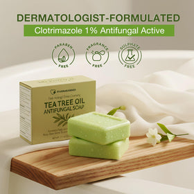 PHARMBANNER bar in use on skin in shower illustrating targeted cleansing for problem areas