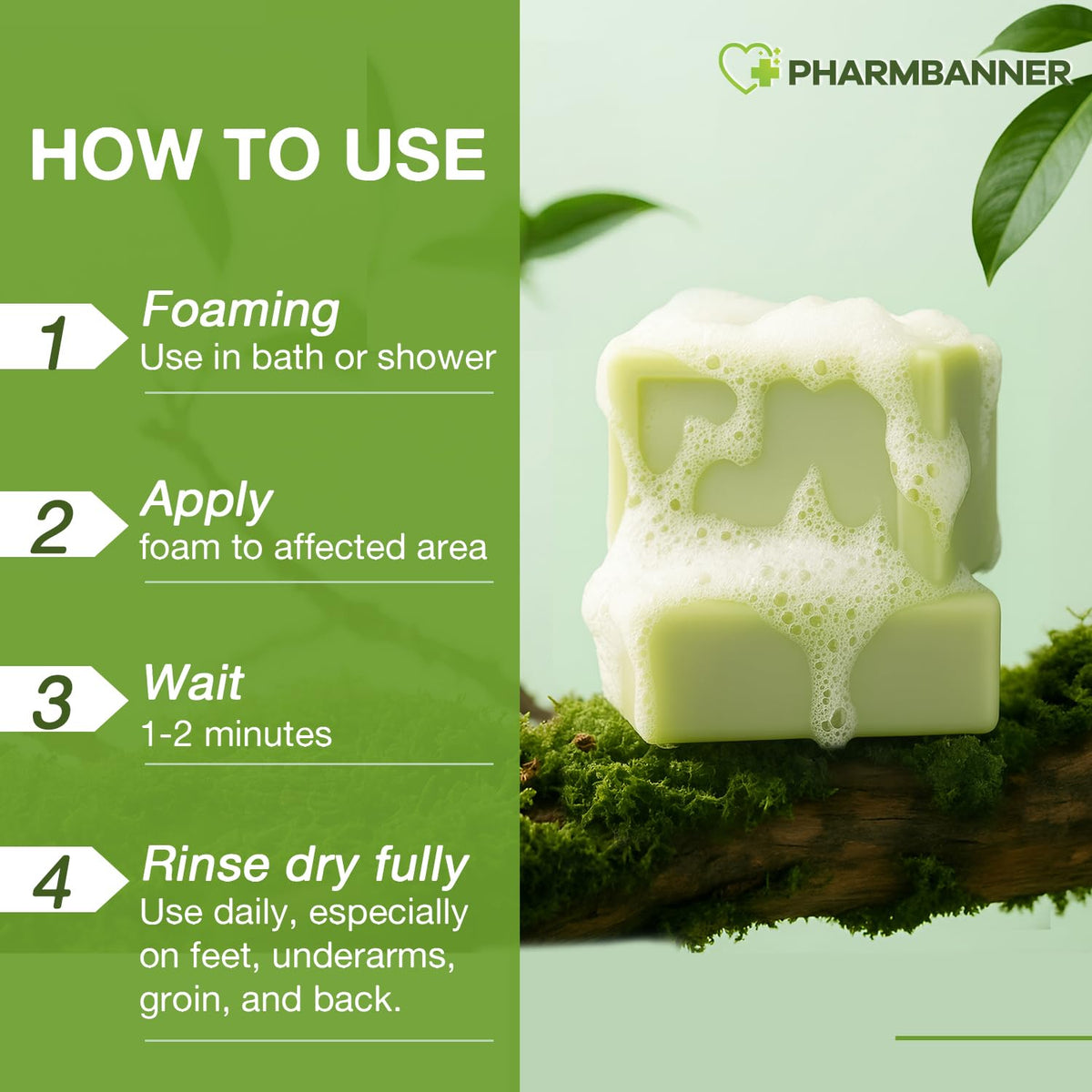 PHARMBANNER ingredient label close-up highlighting 1% clotrimazole and botanical oils