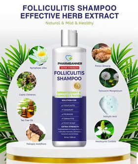 PHARMBANNER foamy lather texture demonstrating gentle cleansing and scalp contact