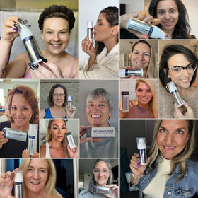 Pharmlitalia illustrative before and after showing improved skin tone benefit