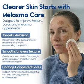 Pharmlitalia pad applied to face illustrating gentle resurfacing for smoother skin