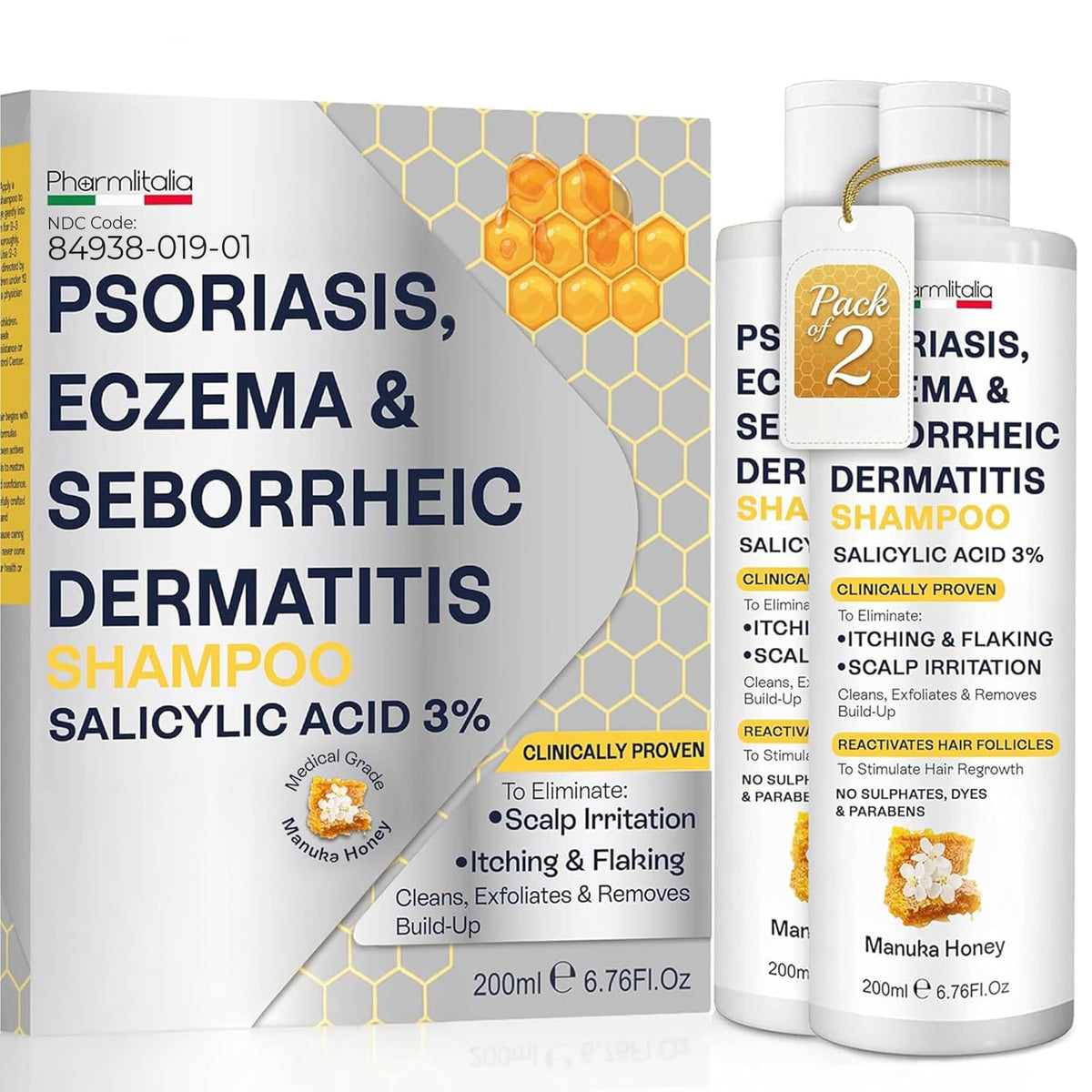 Pharmlitalia bottle front packaging showing product name and size benefits