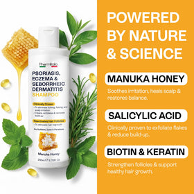 Pharmlitalia product near Manuka honey jar emphasizing natural hydration benefit
