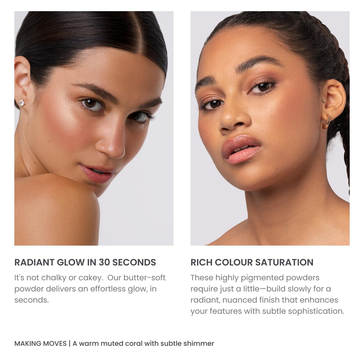 Phase Zero blush placed in refillable palette demonstrating sustainability