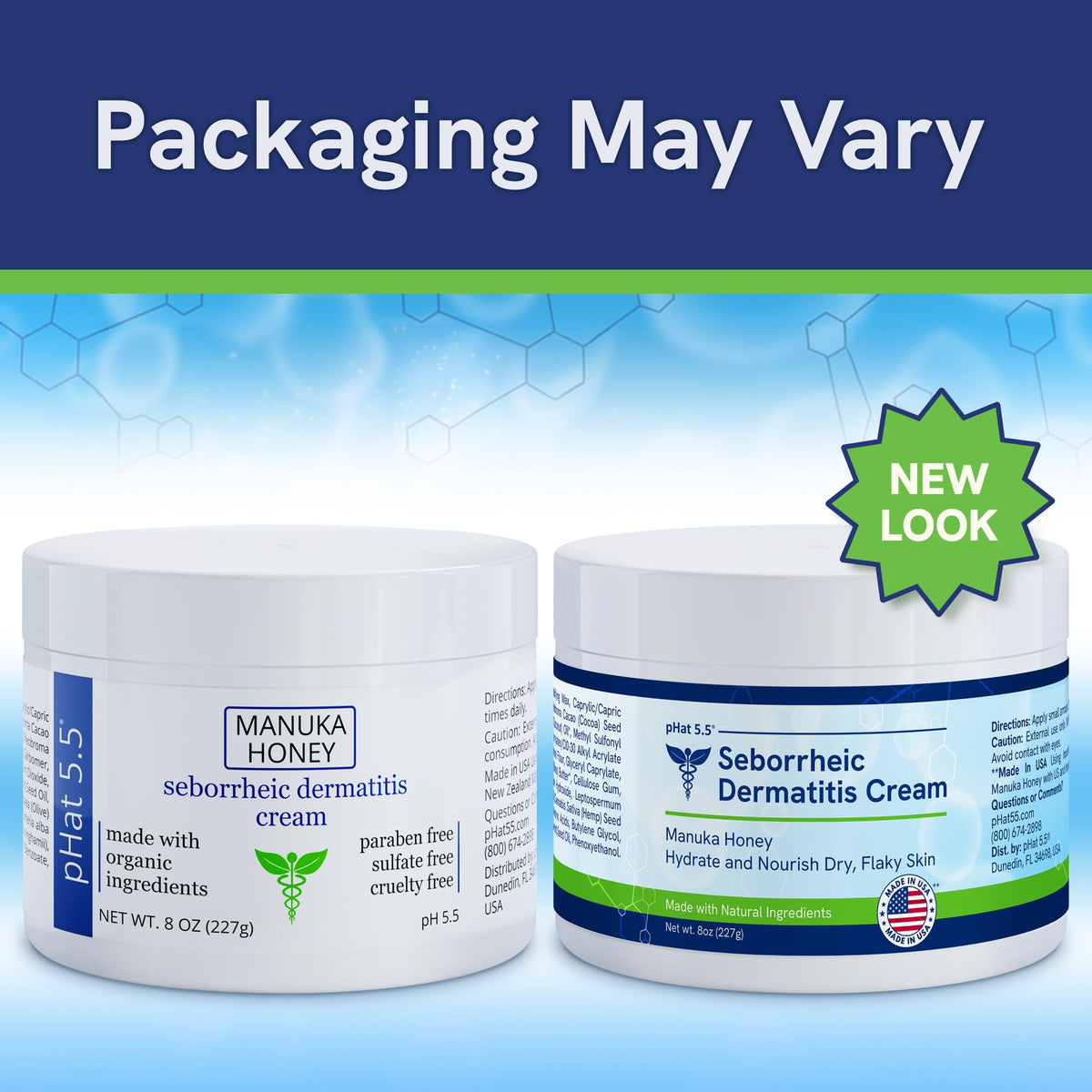 pHat 5.5 back label ingredient list highlighting natural, pH-balanced formulation