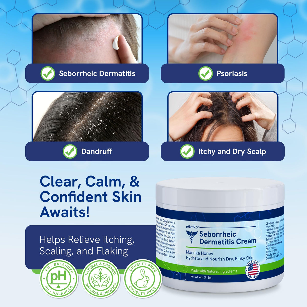 pHat 5.5 with aloe shea and manuka ingredients emphasizing natural nourishing benefits