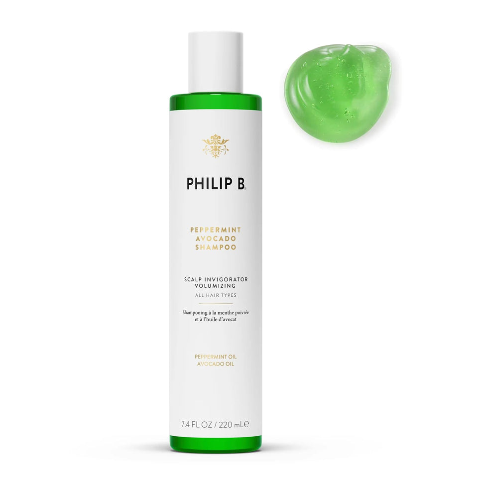 PHILIP B front packaging showing bottle and label, clear brand benefit