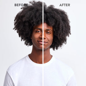 PHILIP B before and after hair ends showing reduced frizz and improved strength