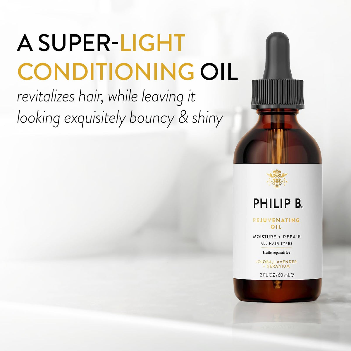 PHILIP B oil texture on dropper highlighting lightweight absorption benefit