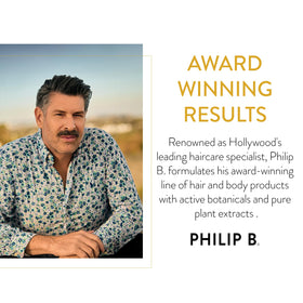 PHILIP B applied to damp hair to boost volume and manageability