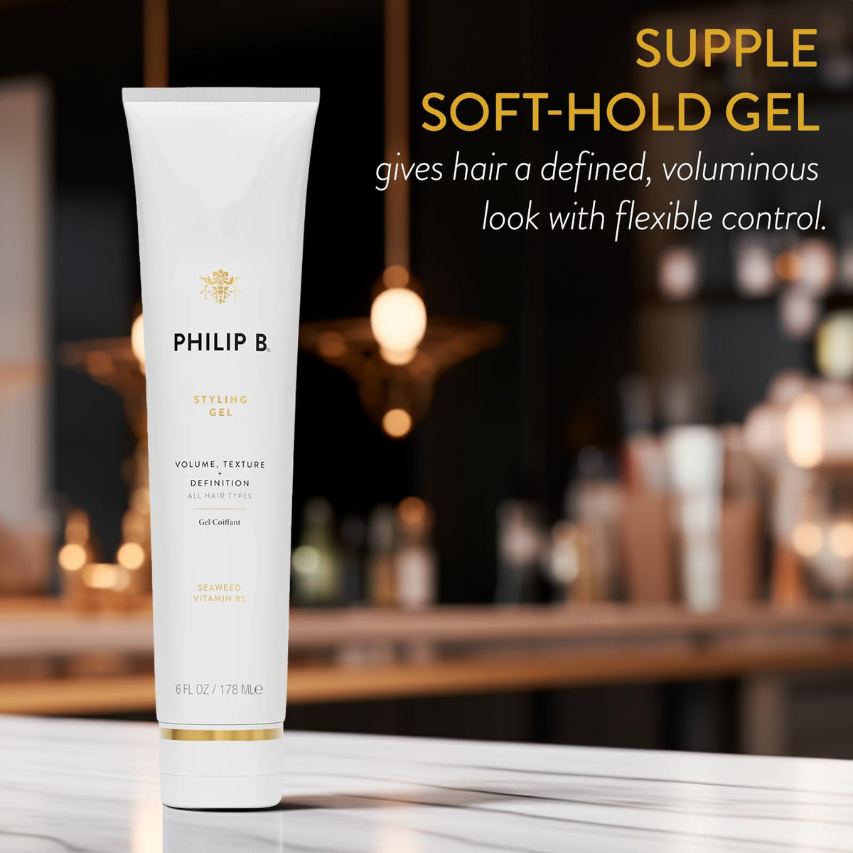 PHILIP B open cap revealing gel texture for smooth application