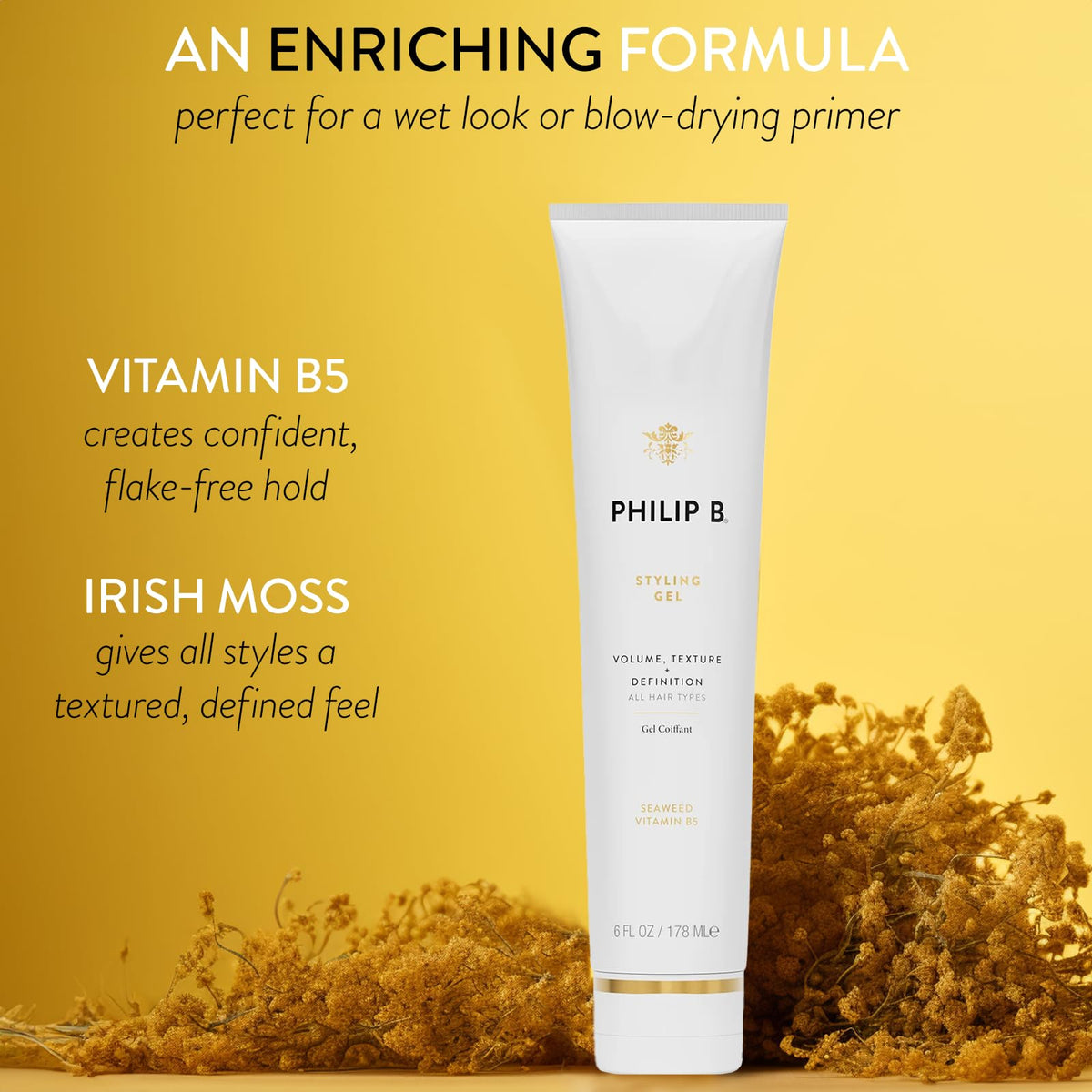 PHILIP B gel dispensed from bottle demonstrating easy dosing