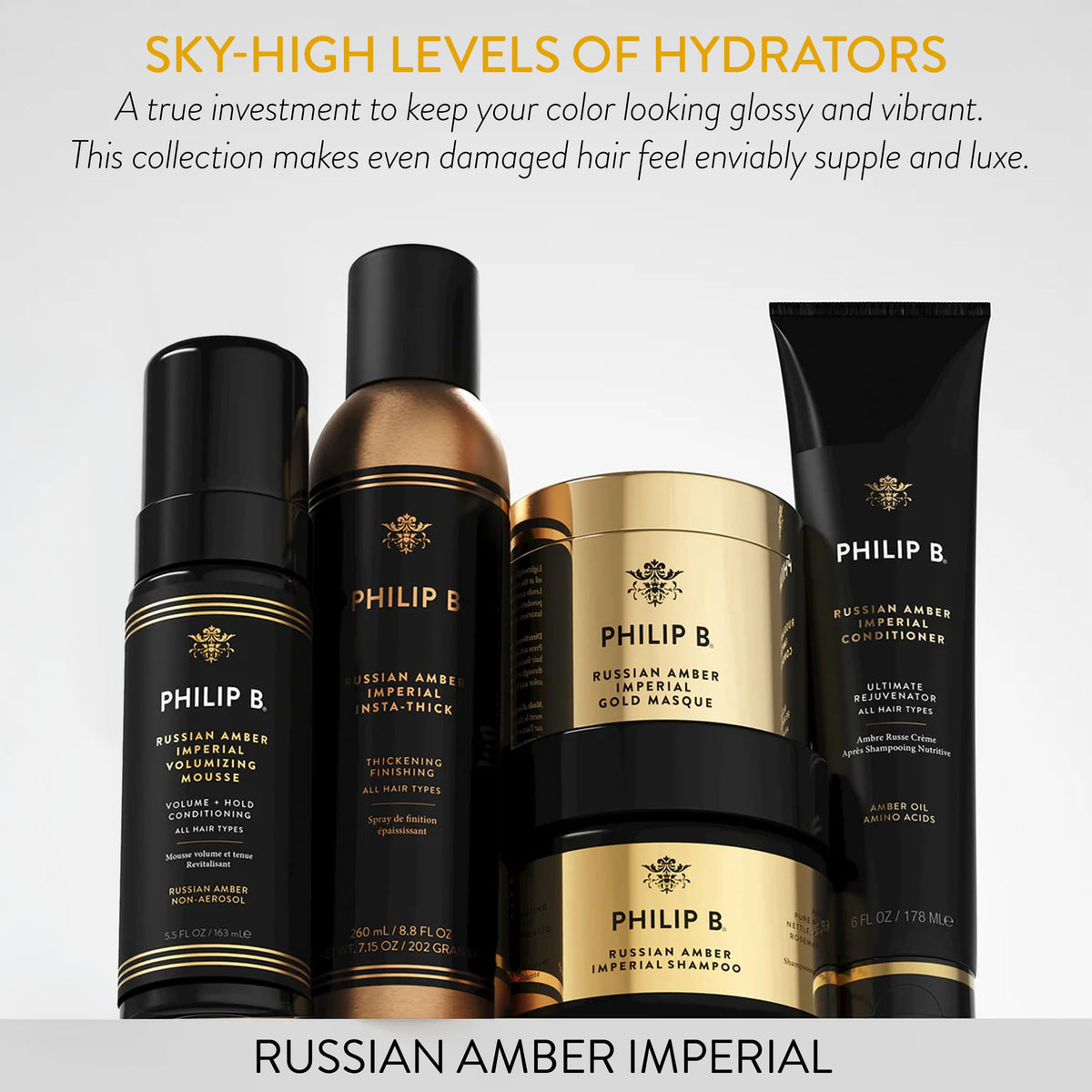 PHILIP B rich lather on hair demonstrating gentle cleansing and slip