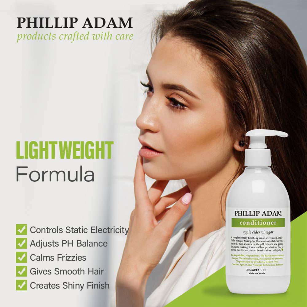 Phillip Adam conditioner creamy pour texture demonstrating lightweight hydration